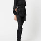 Blusa effetto camoscio con cintura