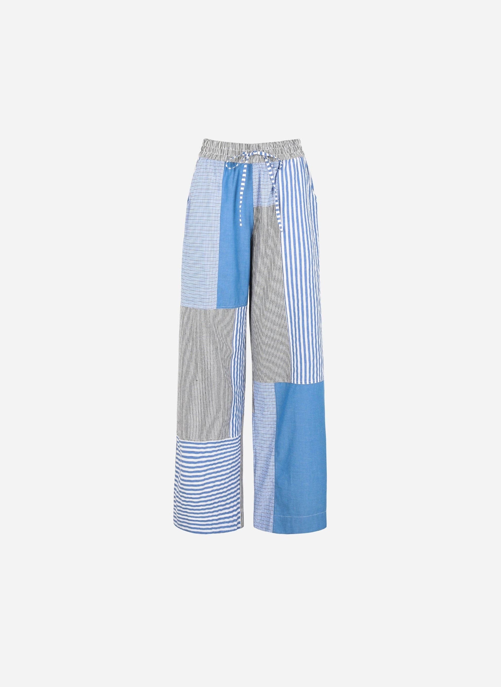 Pantaloni Raissa Blu a Patchwork