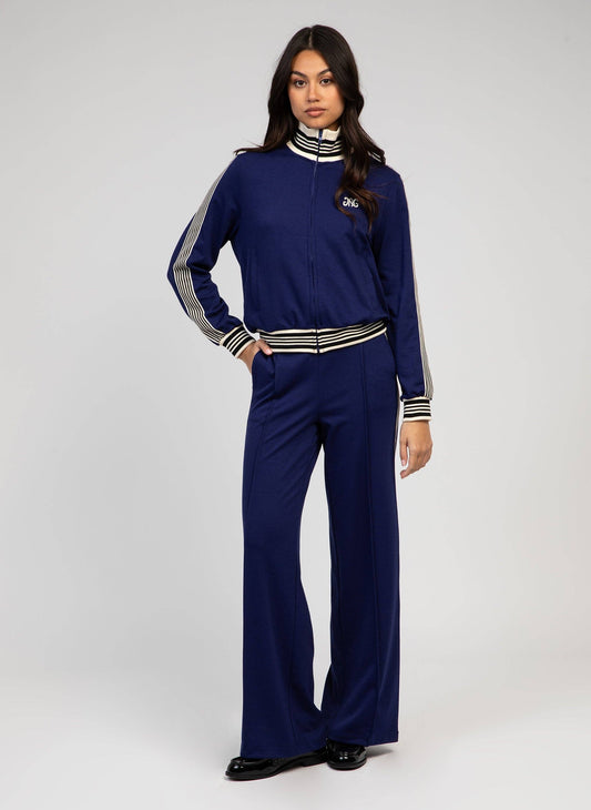 Giacca sportiva Halbator blu con collo alto e zip