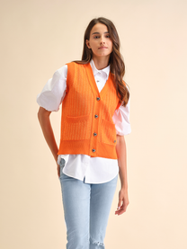 Gilet in maglia senza maniche in cotone