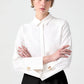 Body camicia in misto cotone con colletto sartoriale