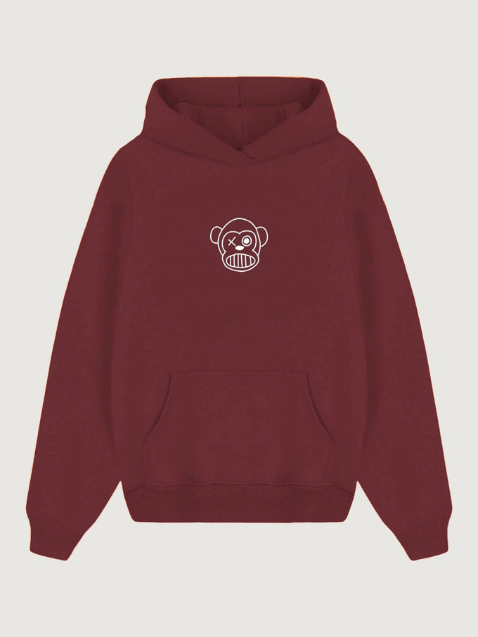 Felpa unisex Live Forever color vino