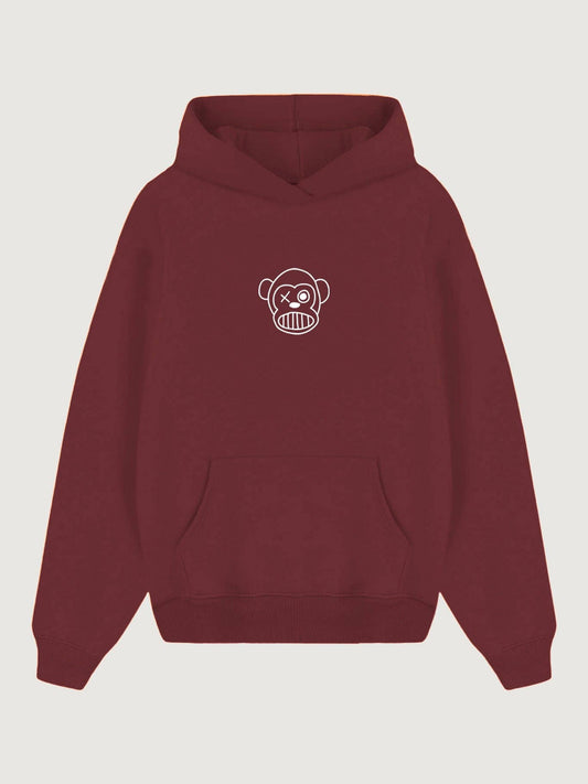 Felpa unisex Live Forever color vino