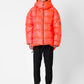 Parka Oversize Arancio Fluo con Cappuccio Rimovibile