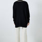 Maglione nero in maglia con perle applicate