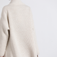 Cardigan in maglia beige oversize