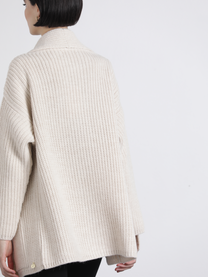 Cardigan in maglia beige oversize
