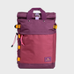 Zaino roll-top in poliestere riciclato viola e bordeaux