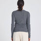 Maglia a maniche lunghe a costine in cotone biologico Freja grigio melange