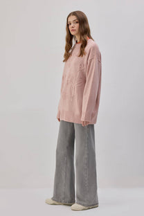 Tunica in maglia con ricamo floreale