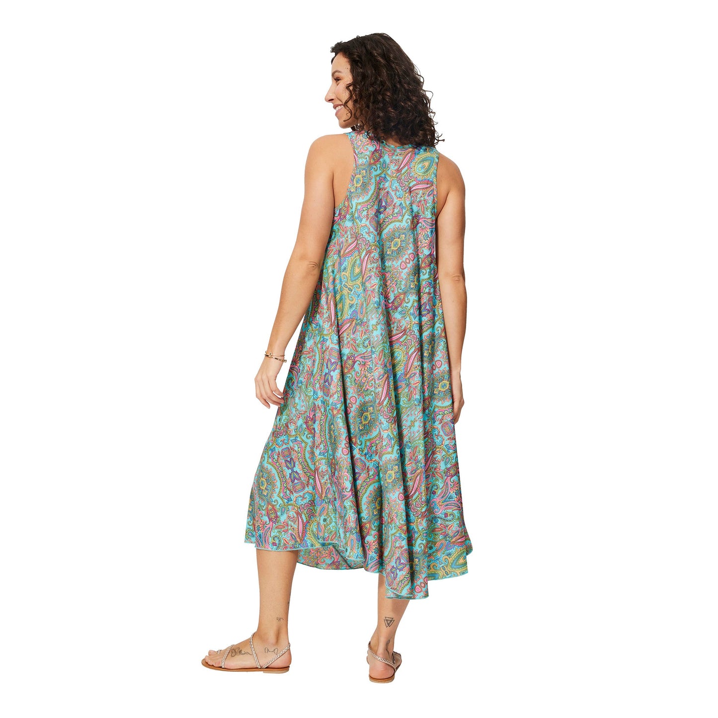 Abito estivo midi boho senza maniche