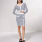 Cardigan corto in maglia jacquard con bottoni