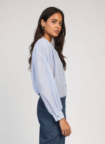 Blusa Sajona a righe blu