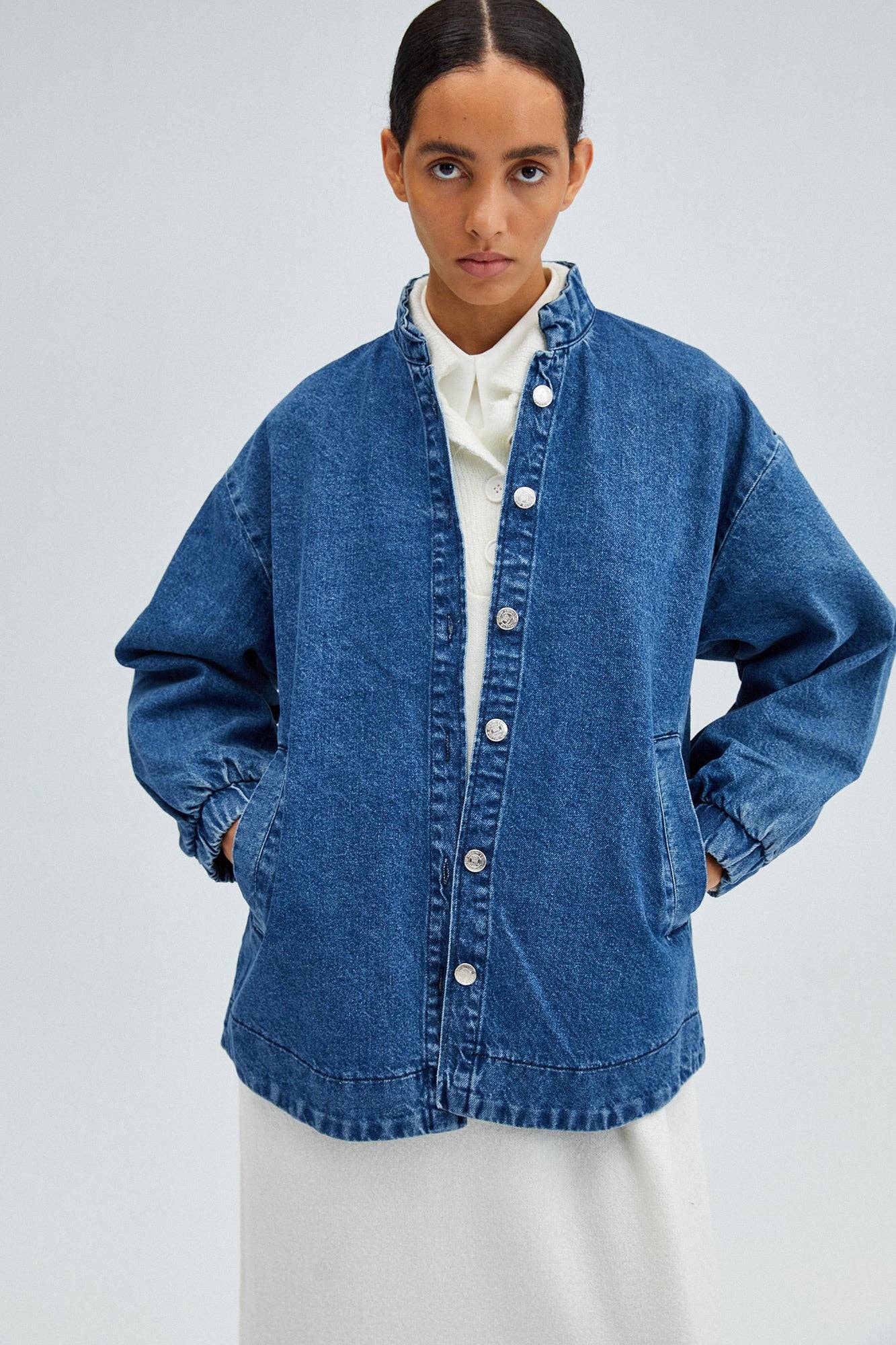 Giacca bomber oversize in denim
