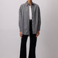 Camicia oversize a righe sottili in misto cotone