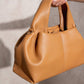 Borsa a mano morbida in ecopelle color cammello