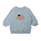 Maglione quarter zip in cotone organico blu Tidepool
