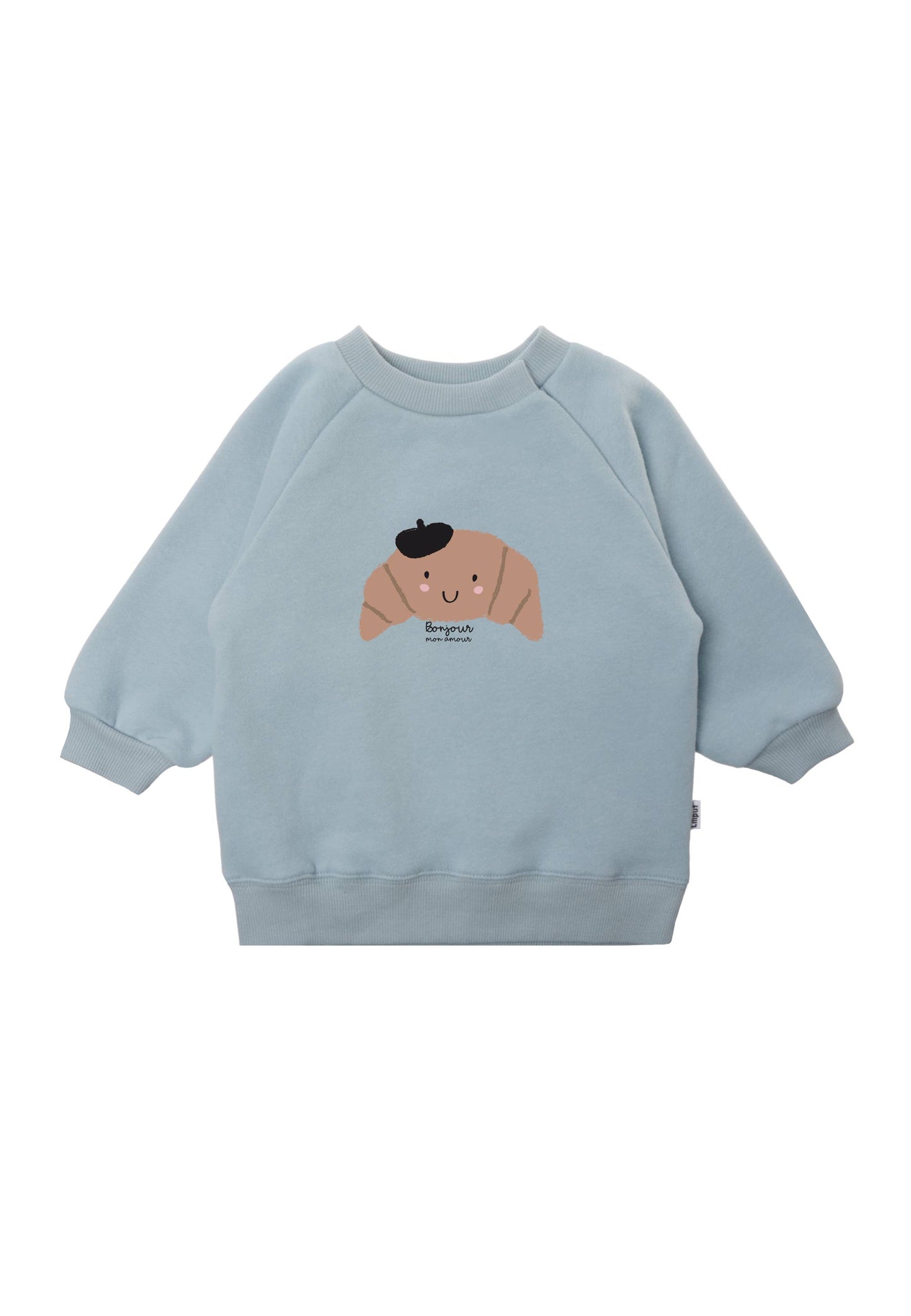 Maglione quarter zip in cotone organico blu Tidepool