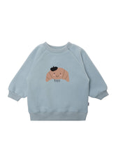 Maglione quarter zip in cotone organico blu Tidepool
