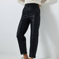 Pantaloni in ecopelle a vita alta con stampa coccodrillo