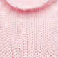 Maglione a trecce con collo alto rosa