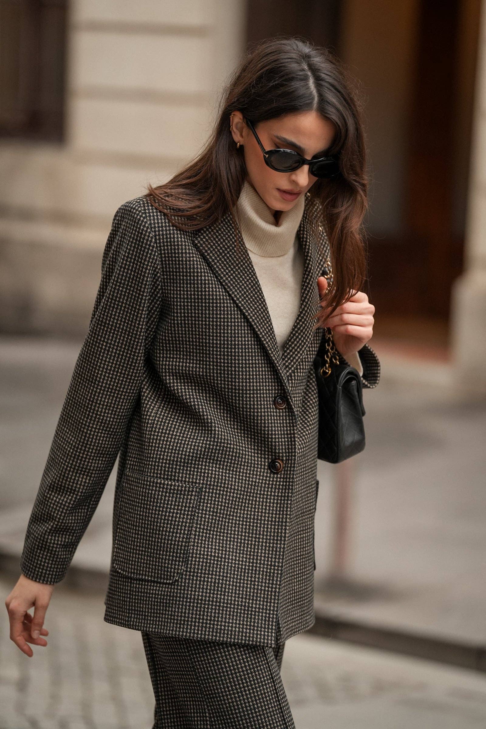 Blazer pied-de-poule classico da donna