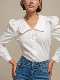 Camicia in cotone 100% con colletto maxi