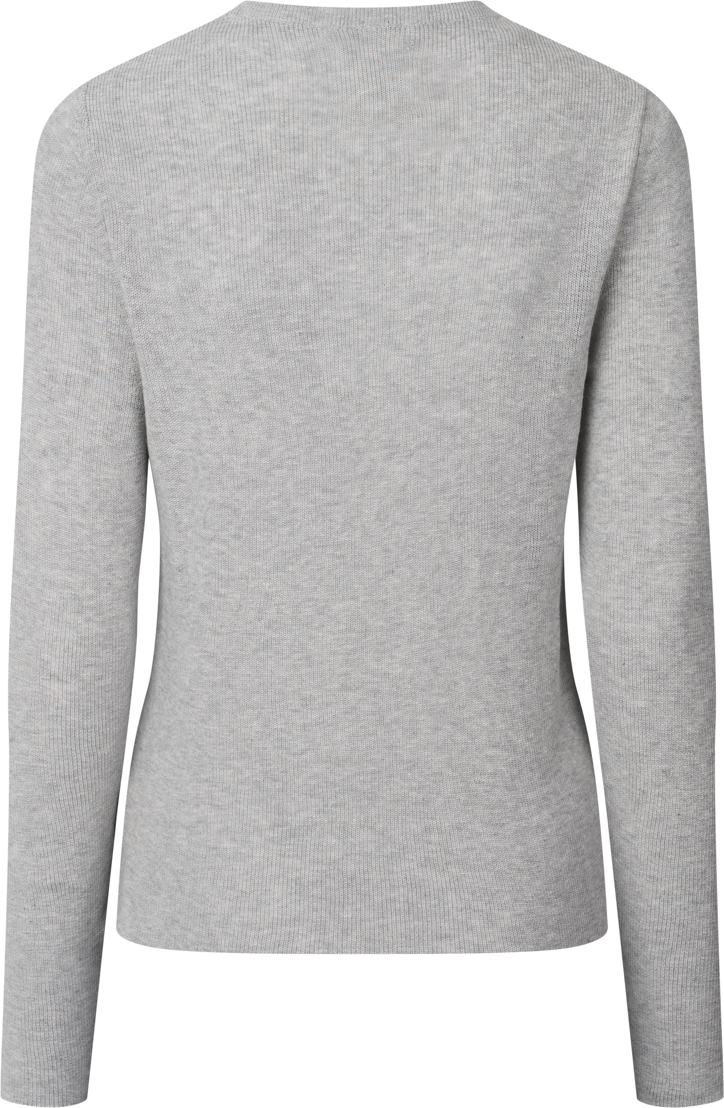 Maglia a maniche lunghe a coste in cotone biologico Freja grigio melange chiaro