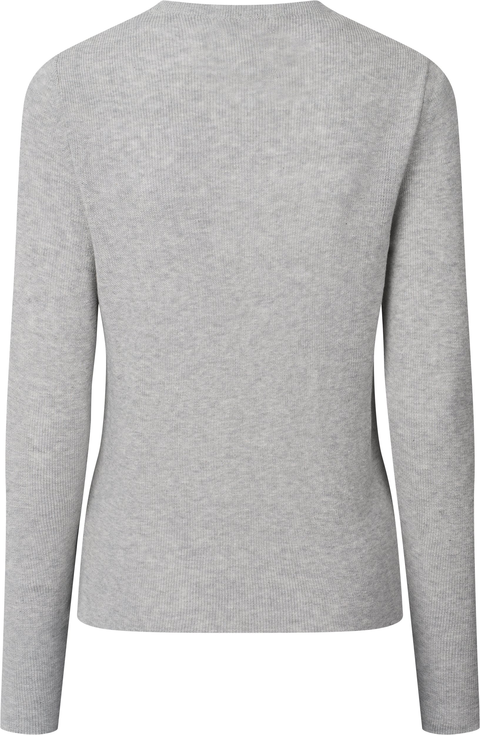 Maglia a maniche lunghe a coste in cotone biologico Freja grigio melange chiaro