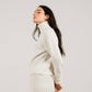 Maglione dolcevita corto in misto cashmere con polsini risvoltati