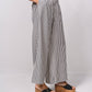 Pantaloni palazzo a righe con vita elasticizzata e laccio