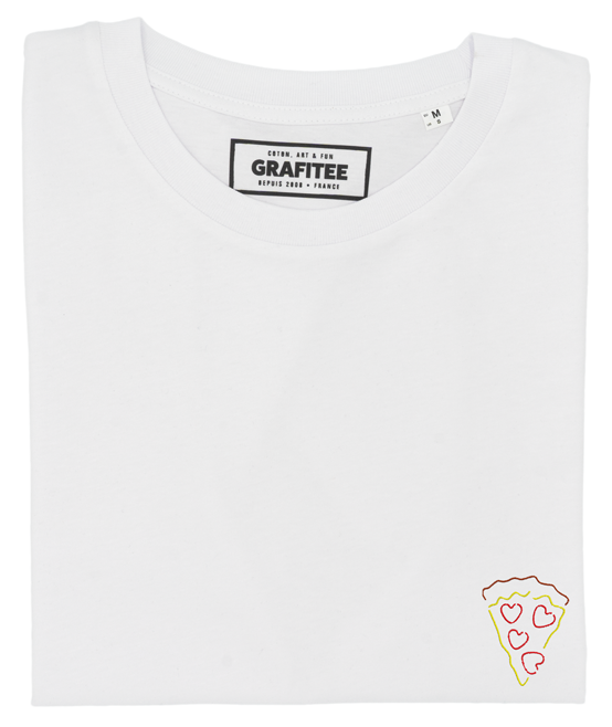 T-shirt ricamata Pizza Love in cotone biologico