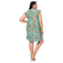 Abito estivo corto boho in cotone con scollo a V