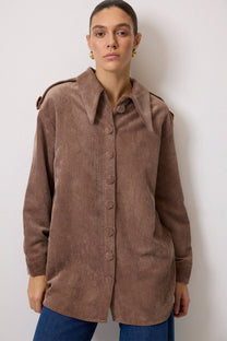 Camicia in velluto a coste con spalline