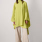 Top kimono in viscosa con collo alto drappeggiato