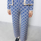 Pantaloni in maglia jacquard a motivo geometrico