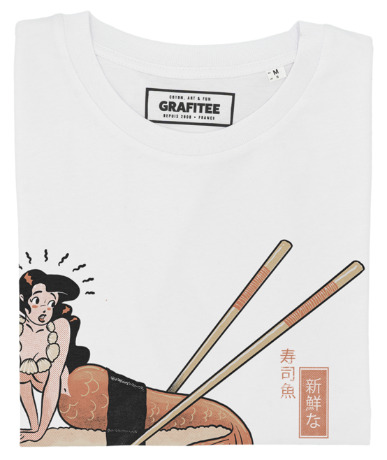 T-shirt Unisex Sushi Mermaid in Cotone Biologico