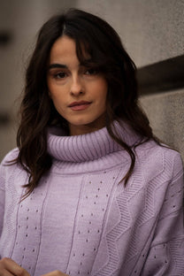 Maglia Dolcevita Oversize in Maglia Lavorata