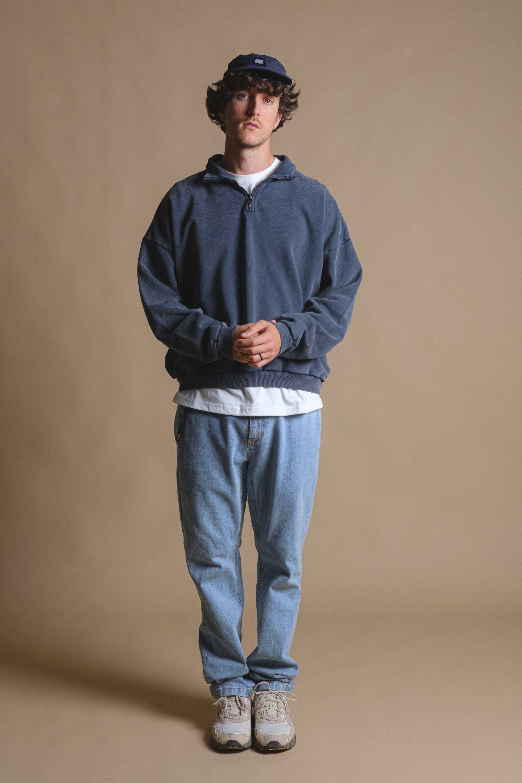 Maglione oversize super heavy con zip a quarto Total Eclipse