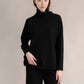 Maglione dolcevita relaxed in misto cashmere 3D knit