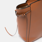 Borsa shopper in pelle sintetica con doppi manici e tracolla