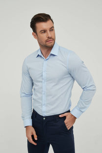 Camicia slim fit azzurro cielo
