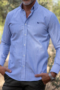 Camicia in garza di cotone bianca