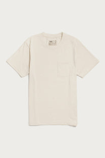 T-shirt con taschino in cotone riciclato avorio