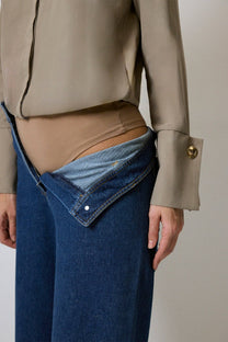 Body camicia con polsini ampi