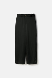 Pantaloni neri a gamba larga con tasche laterali