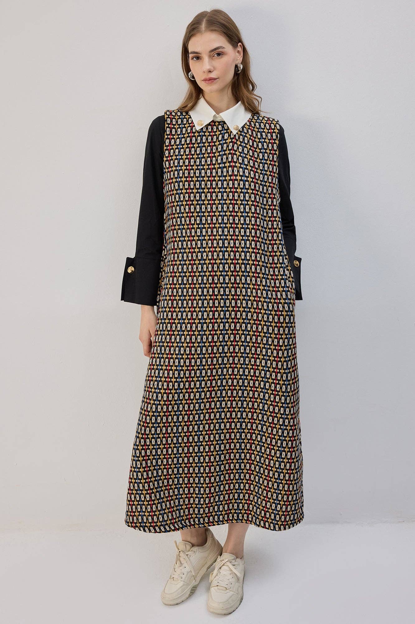 Giacca in tweed con colletto a camicia