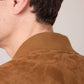 Giacca Mac in pelle scamosciata color caramello
