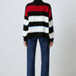 Maglione tunica a righe con collo alto