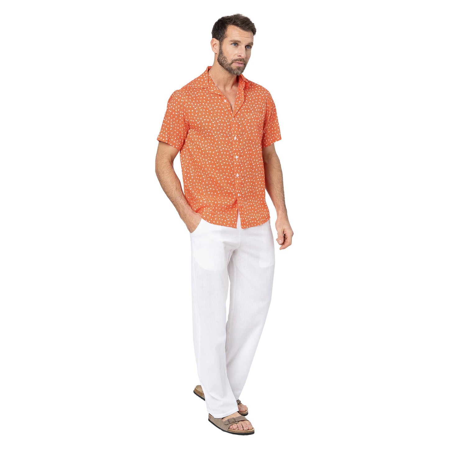 Camicia estiva a manica corta in voile di cotone
